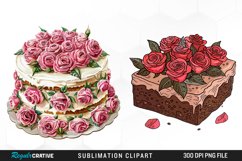 Watercolor Valentines Cakes Clipart Bundle Product Image 2