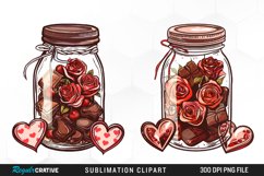 Watercolor Valentines Candy Jars Clipart Bundle Product Image 3