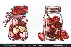 Watercolor Valentines Candy Jars Clipart Bundle Product Image 4
