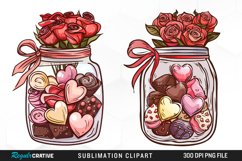 Watercolor Valentines Candy Jars Clipart Bundle Product Image 2