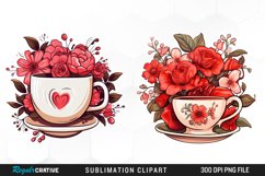 Valentine Clipart,Coffee Mug Clipart,Valentine Card Png,Valentines Day Png,Watercolor Clipart,Coffee Lover Clipart,Valentine Coffee Cup,R