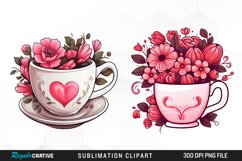 Valentine Clipart,Coffee Mug Clipart,Valentine Card Png,Valentines Day Png,Watercolor Clipart,Coffee Lover Clipart,Valentine Coffee Cup,R