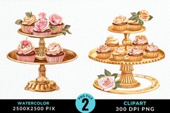 Watercolor Valentines Cupcakes Graphic Clipart Product Image 1