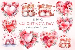 Watercolor Valentines Day Clipart Product Image 1
