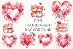 Watercolor Valentines Day Clipart Product Image 2