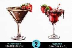 Watercolor Valentines Drinks Collection Clipart Product Image 1