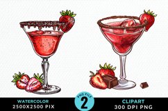 Watercolor Valentines Drinks Collection Art Clipart Product Image 1