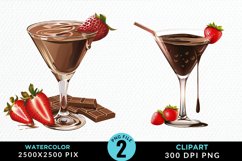 Watercolor Valentines Drinks Collection Clipart Product Image 1