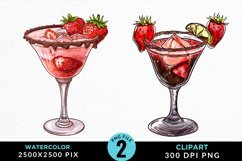 Watercolor Valentines Drinks Collection Clipart Product Image 1