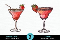 Watercolor Valentines Drinks Collection Art Clipart Product Image 1