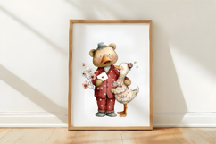 Watercolor Valentines Duck Clipart Product Image 3