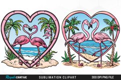 Watercolor Valentines Flamingo Clipart Product Image 1
