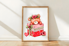 Watercolor Valentines Gift Box Clipart Product Image 3