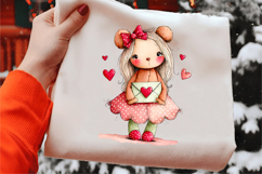 Watercolor Valentines Girl Clipart Product Image 2