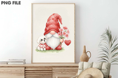 Watercolor Valentines Gnome PNG Product Image 3