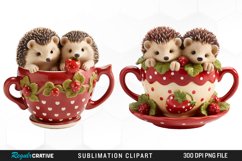 Watercolor Valentines Hedgehog PNG Clipart Product Image 1