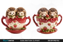 Watercolor Valentines Hedgehog PNG Clipart Product Image 1