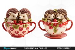 Watercolor Valentines Hedgehog PNG Clipart Product Image 1