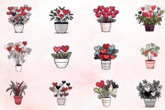 Watercolor Valentines Houseplants Clipart Bundle Product Image 2