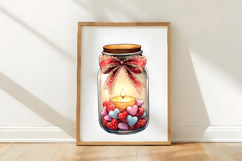 Watercolor Valentines Jar Clipart Product Image 3