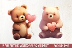 Valentines Day Bear Clipart, Christmas Clipart Product Image 1