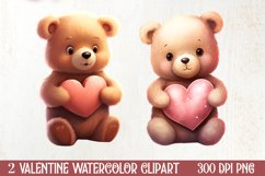 Valentines Day Bear Clipart, Christmas Clipart Product Image 1