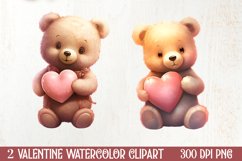 Valentines Day Bear Clipart, Christmas Clipart Product Image 1