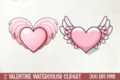 Sweet Pugs Valentine Clipart, Valentines PNG Product Image 1