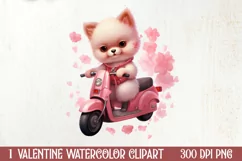 Cute Valentine Pomeranian Puppy, Valentines Clipart Product Image 1