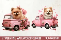 Cute Valentine Pomeranian Puppy, Valentines Clipart Product Image 1