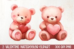 Valentines Day Bear Clipart, Christmas Clipart Product Image 1