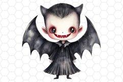 Watercolor Vampire Clipart Halloween Sublimation