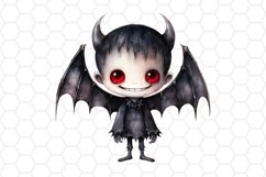 Watercolor Vampire Clipart Halloween Sublimation