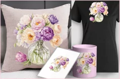 Peonies png clipart|Bouquet Provence |floral sublimation png Product Image 4