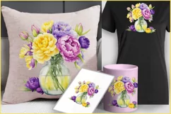 Peonies png clipart|Bouquet Provence |floral png sublimation Product Image 4