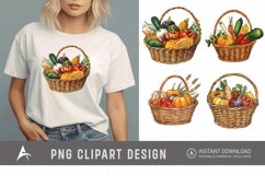 Watercolor Vegetable Baskets Clipart Product Image 1