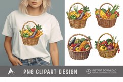 Watercolor Vegetable Baskets Clipart Product Image 1