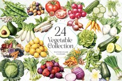 Watercolor Vegetable Collection Clipart Product Image 1