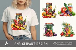Watercolor Vegetables Jarful Joy Clipart Product Image 1