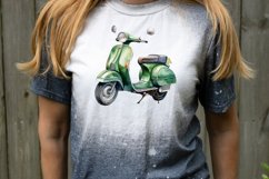 Vespa Motorcycle Watercolor Clipart Bundle Product Image 5