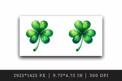 Watercolor vibrant green shamrock clover luck St Patrick Day print 20 oz tumbler skinny mug wrap clipart t-shirt sublimation printable design