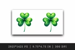 Watercolor vibrant green shamrock clover luck St Patrick Day print 20 oz tumbler skinny mug wrap clipart t-shirt sublimation printable design