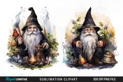 Watercolor Vicar Gnome Art Clipart Product Image 1