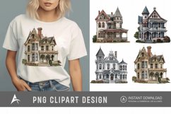Watercolor Victorian House Clipart Product Image 1