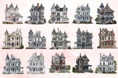 Watercolor Victorian House Clipart Bundle Product Image 3