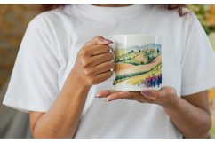 Watercolor Gardens and hills | Mug sublimation design Product Image 6