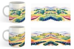 Watercolor Gardens and hills | Mug sublimation design Product Image 2