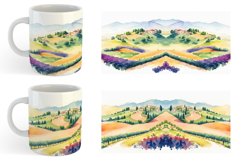 Watercolor Gardens and hills | Mug sublimation design Product Image 3