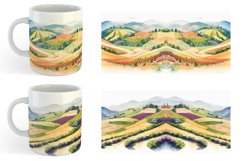 Watercolor Gardens and hills | Mug sublimation design Product Image 4