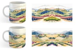 Watercolor Gardens and hills | Mug sublimation design Product Image 5